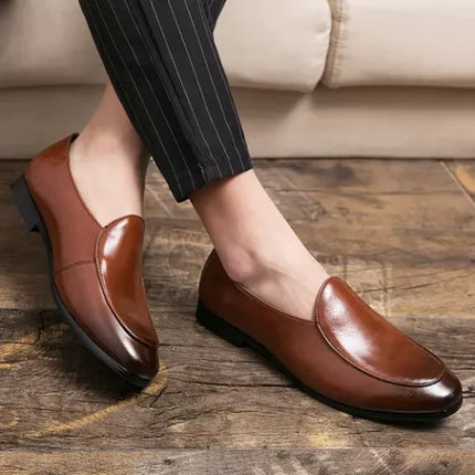 Shaded Brown Leather Handmade Moccasins Loafer Dress Shoes for Men’s, Slip ons Shoes for Men