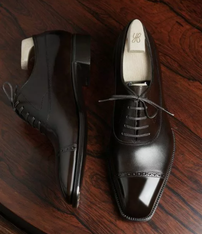 Men Brown Leather Brogue Derby Shoes, Formal Dress Shoes, Lace up Office Shoes