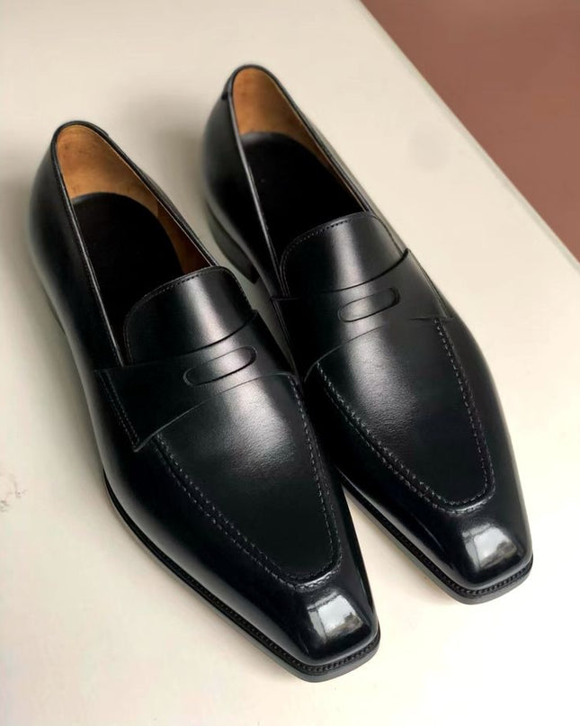 Handmade Black Moccasins, Formal White Leather Shoes, Men Moccasins Office Wear