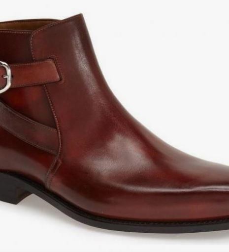 Handmade Men’s Burgundy Ankle Jodhpur Dress Office Boots, Real Leather Ankle Business Boots