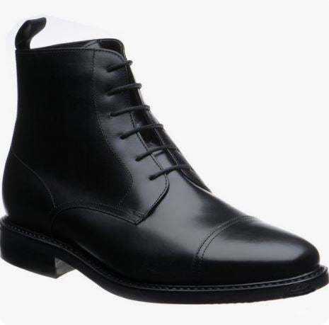 Men’s Black High Ankle Chukka Dress Office Boots, Real Leather Ankle Business Boots