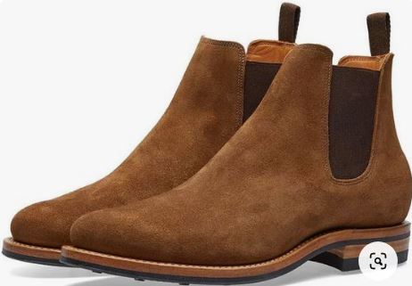 New Men’s Brown Chelsea Ankle Dress Office Boots, Real Suede Ankle Business Boots