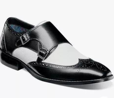 New Men’s Two Tone Wing Tip Brogue Monk Strap Formal Dress Handmade Shoes, Leather Dress Shoes, Business Shoes (Copy)