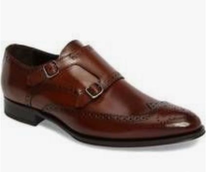 New Handmade Men’s Brown Wing Tip Brogue Double Monk Strap Formal Dress Business Shoes, Real Leather Office shoes