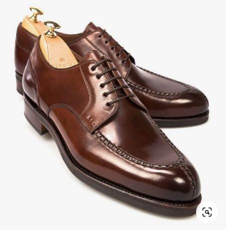 Handmade Men’s Brown Derby Lace Up Strap Business Dress Shoes, Real Leather Office Shoes.