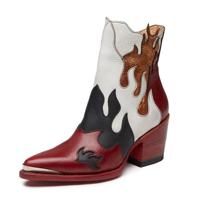 Handmade Women's Three Tone Leather Oxford Zipper High Ankle Fashion Party Boots