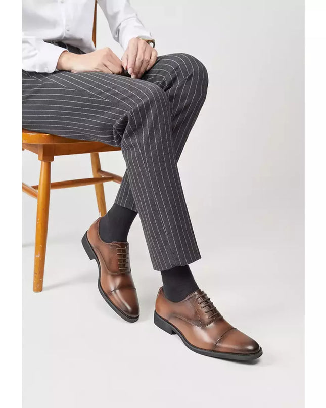 Handmade Mens Brown Oxford Lace Up Dress Shoes, Mens Burnish Brown Tuxedo Shoes