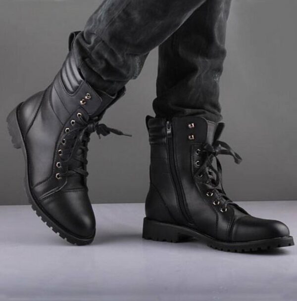 Black Handmade Napoleon Military Boots, Mens boot