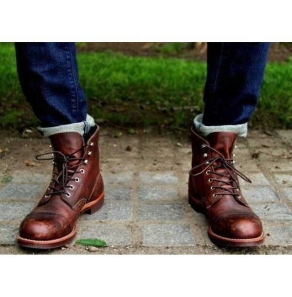 Brown Ankle Leather Boots, Handmade Men Ankle Boots