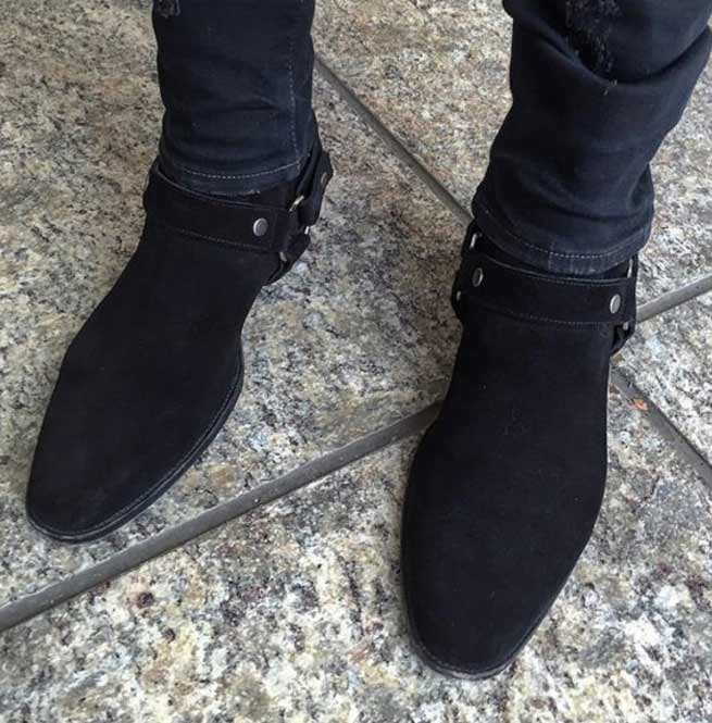 mens black ankle boots