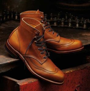 Wingtip Tan Color Boots, Ankle Leather Boots