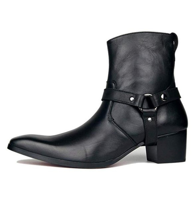 Black Leather Ankle Boots, Handmade Men Ankle Designer Fashion Boot ...