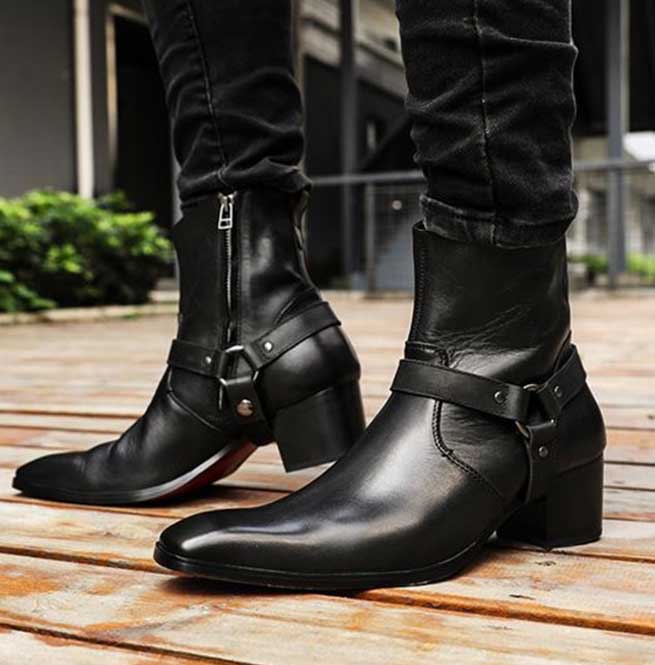 mens black square toe cowboy boots