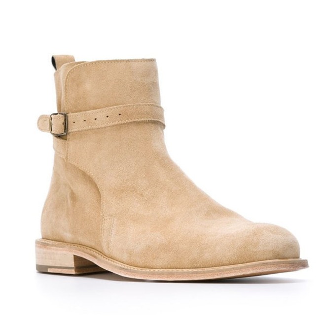 beige leather boots