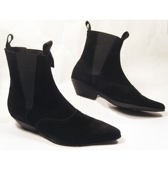 black suede heel boots