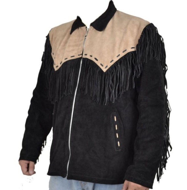Suede Leather Jacket Western Wear,Black Cowboy Suede Leather, Cowboy ...