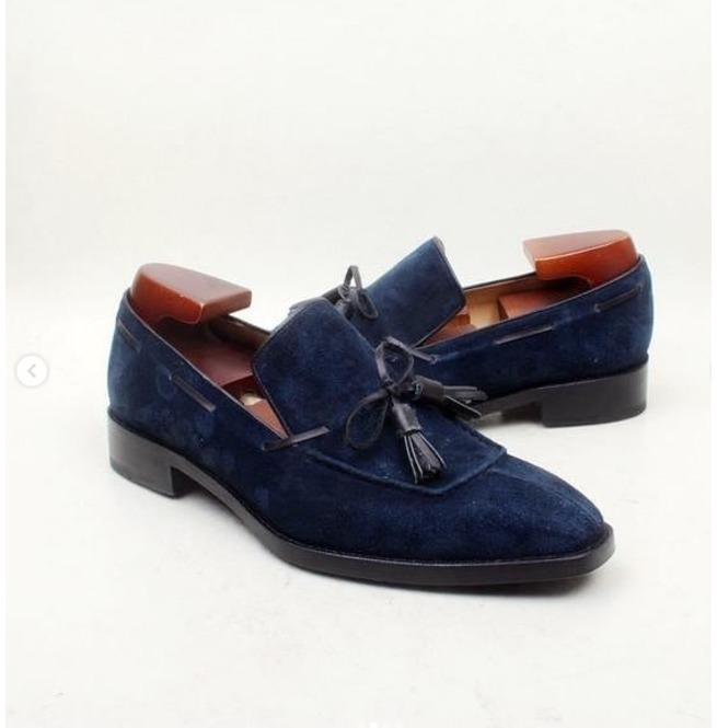 Leone Navy Suede Shoes freeshipping - BOJONI  Dress shoes men, Navy blue  dress shoes, Blue shoes outfit