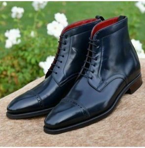 New Handmade Black Leather Ankle Lace Up Boots for Men – Footeria