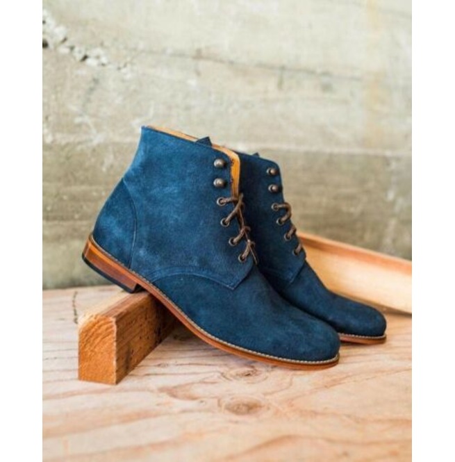 mens blue leather chukka boots
