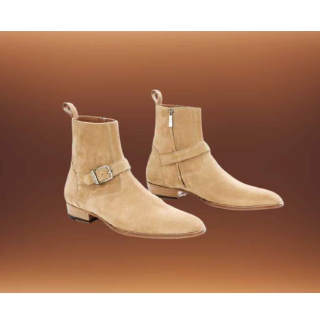 Men's GG and Yankees™ ankle boot in beige suede