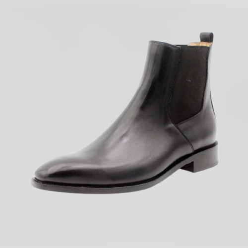 Men Black Leather Handmade Chelsea Boots, Formal Leather Ankle Boots ...