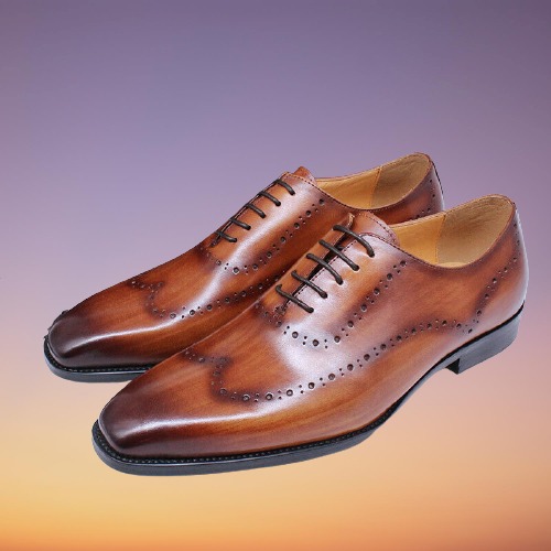 Men Handmade Brown Leather Brogue Formal Dress Shoes,Office/ Business ...