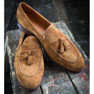 Men's New Classic Brown Leather Shoes With Tassels Style, Luxury Shoes –  Footeria